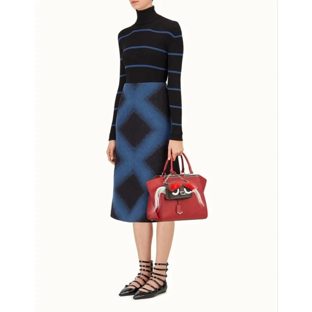 $1750 Fendi 'Micro Monster' Genuine Fox & Lamb Fur Baguette Leather Mini Bag - Picture 14 of 15
